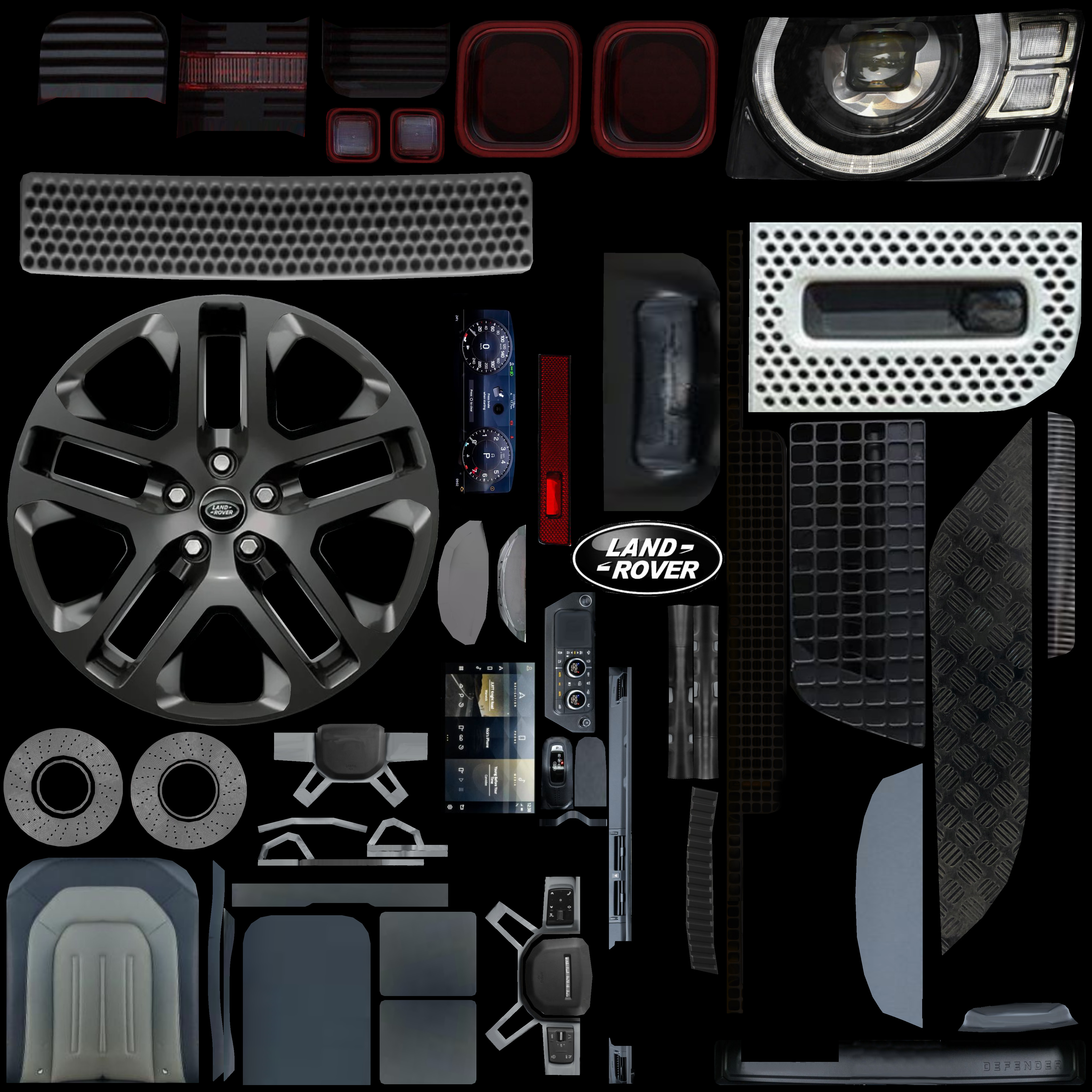 Land Rover Defender 110 Low-poly 3D model_33