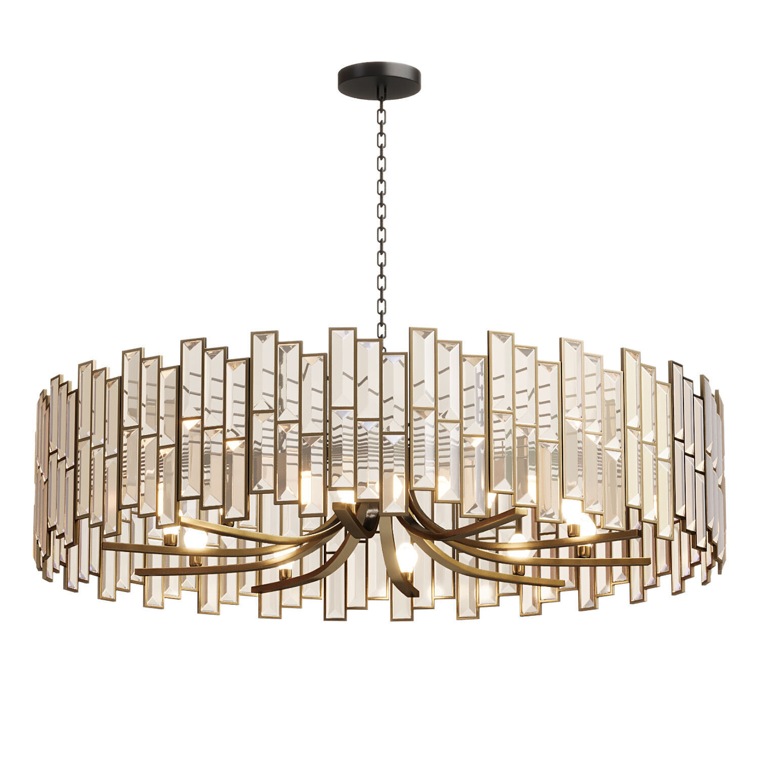 Clytia Modern Geometric Crystal Chandelier 3D model_1