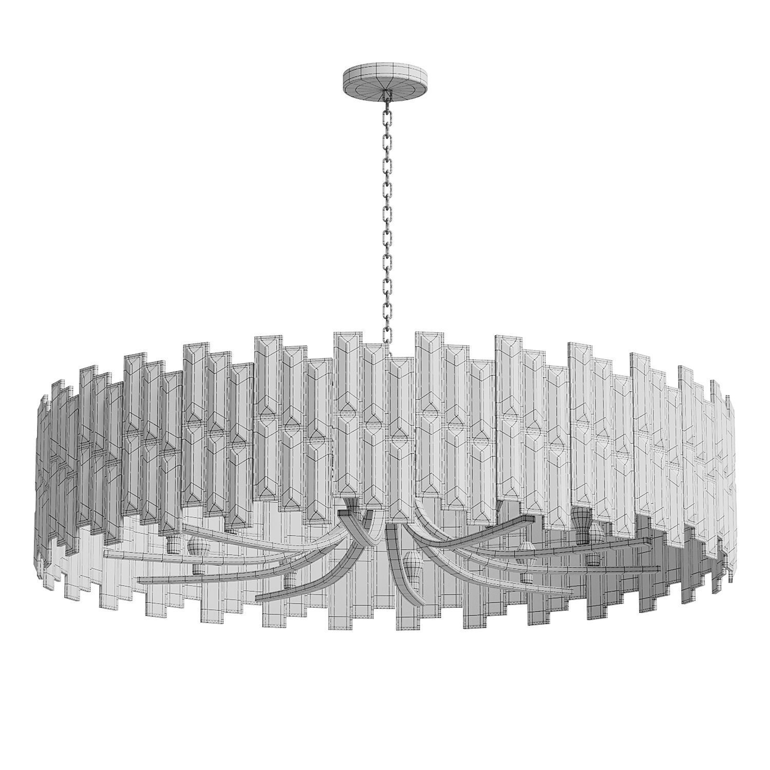 Clytia Modern Geometric Crystal Chandelier 3D model_2