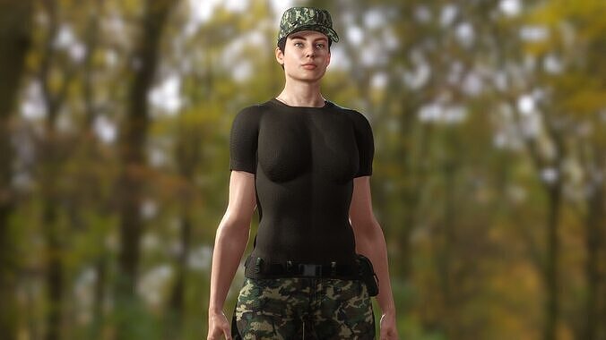 Female Soldier 3D model