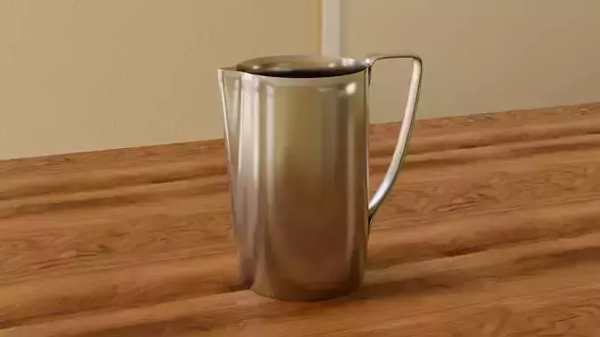 Steel Milk Frothing Pitcher - High Poly PBR