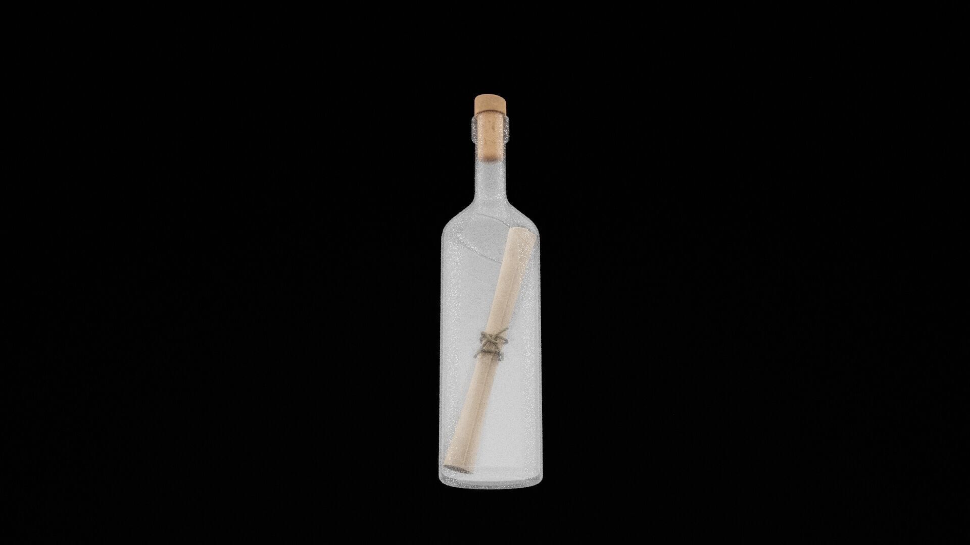 Scroll in Bottle Low-poly 3D model_6