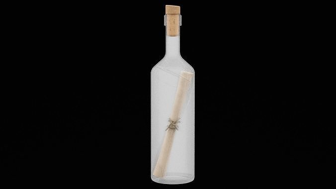 Scroll in Bottle Low-poly 3D model