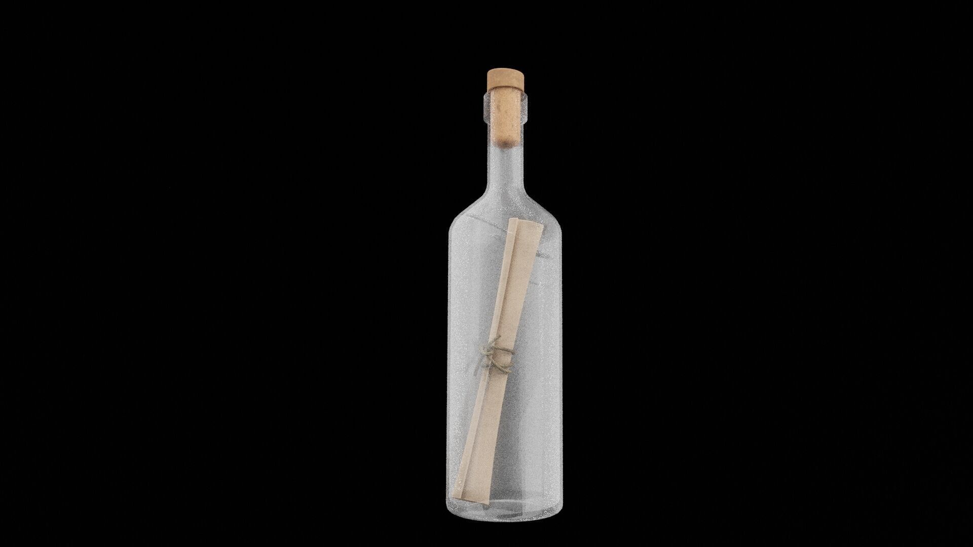 Scroll in Bottle Low-poly 3D model_3