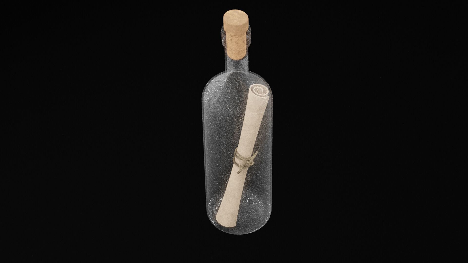 Scroll in Bottle Low-poly 3D model_4