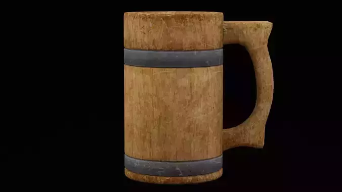 Wooden Tankard  Low-poly 3D model