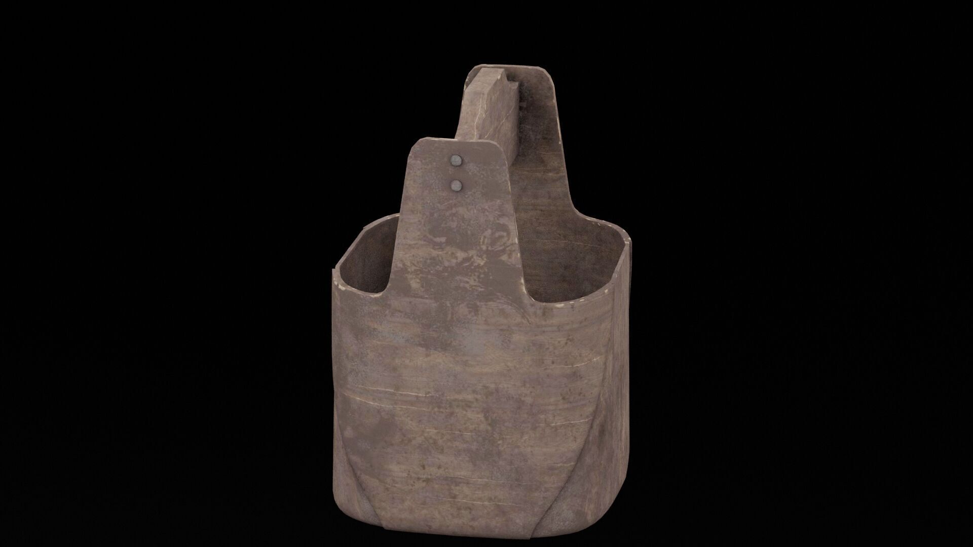 Wooden Beer Bucket Low-poly 3D model_1