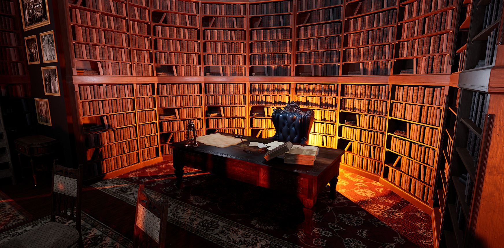 Unique Style Gothic and Victorian Library and Athenaeum 3D model_16