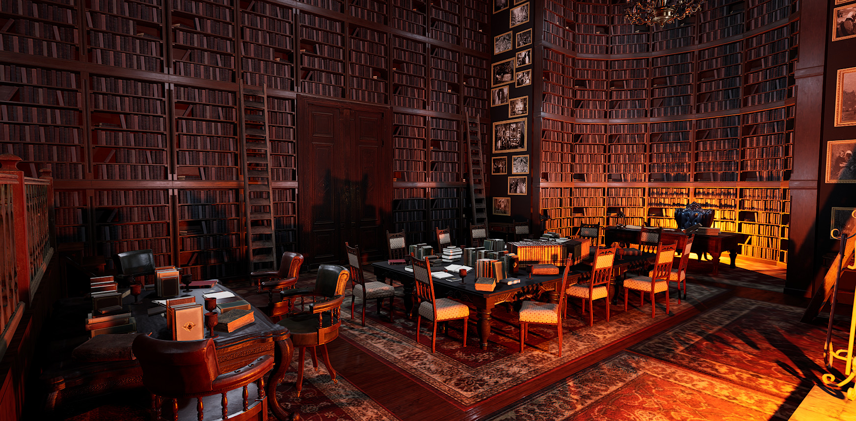 Unique Style Gothic and Victorian Library and Athenaeum 3D model_10