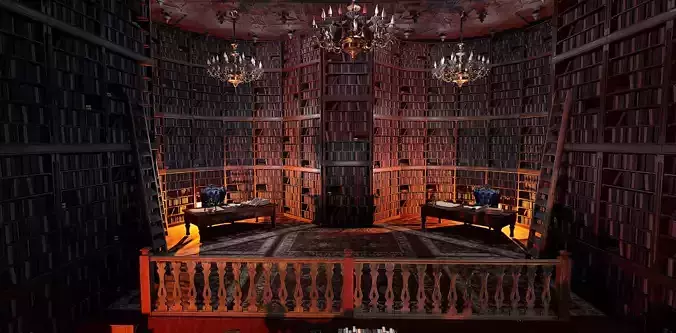 Unique Style Gothic and Victorian Library and Athenaeum 3D model Unique Style Gothic and Victorian Library and Athenaeum 3D model