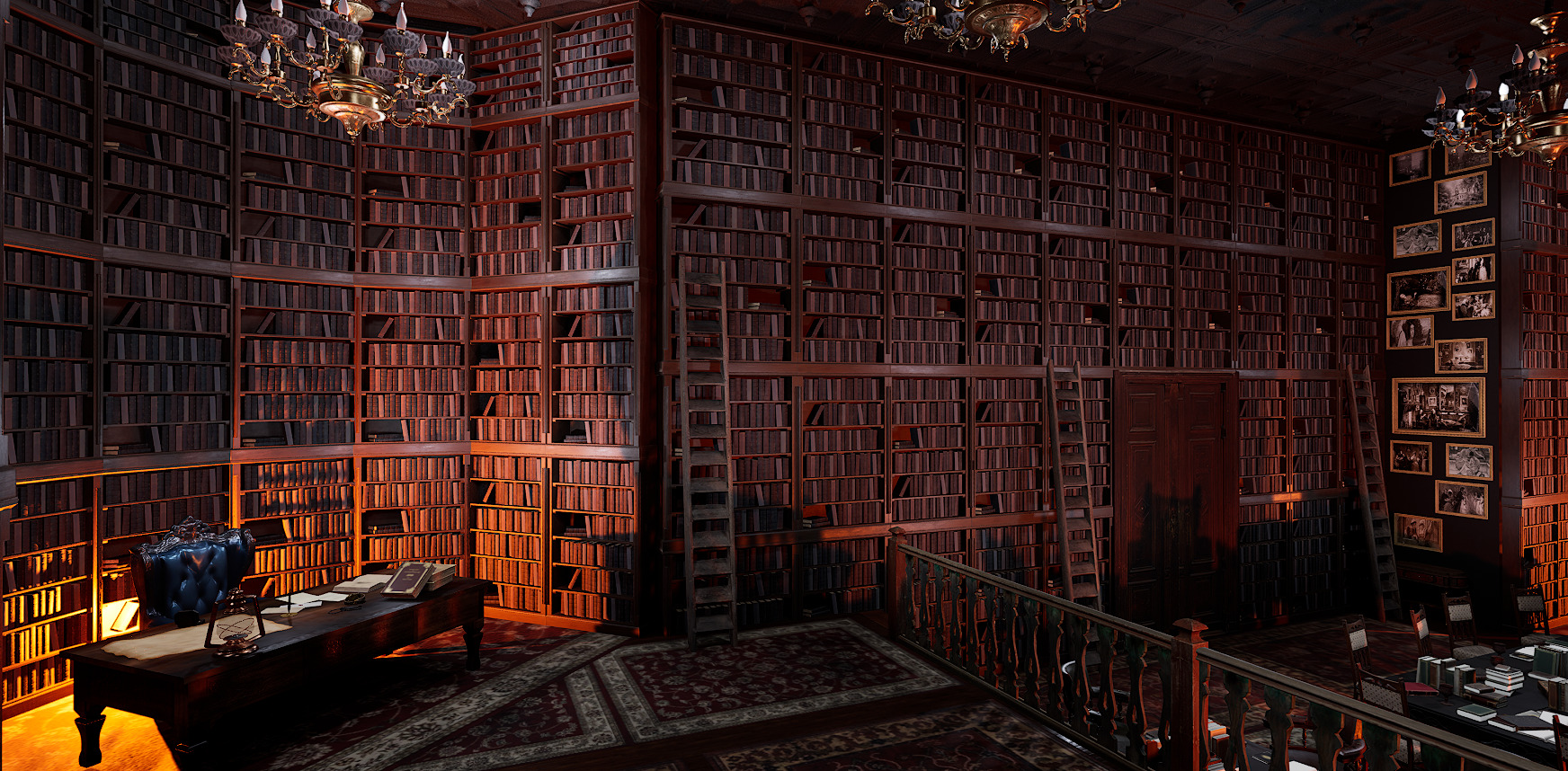 Unique Style Gothic and Victorian Library and Athenaeum 3D model_5