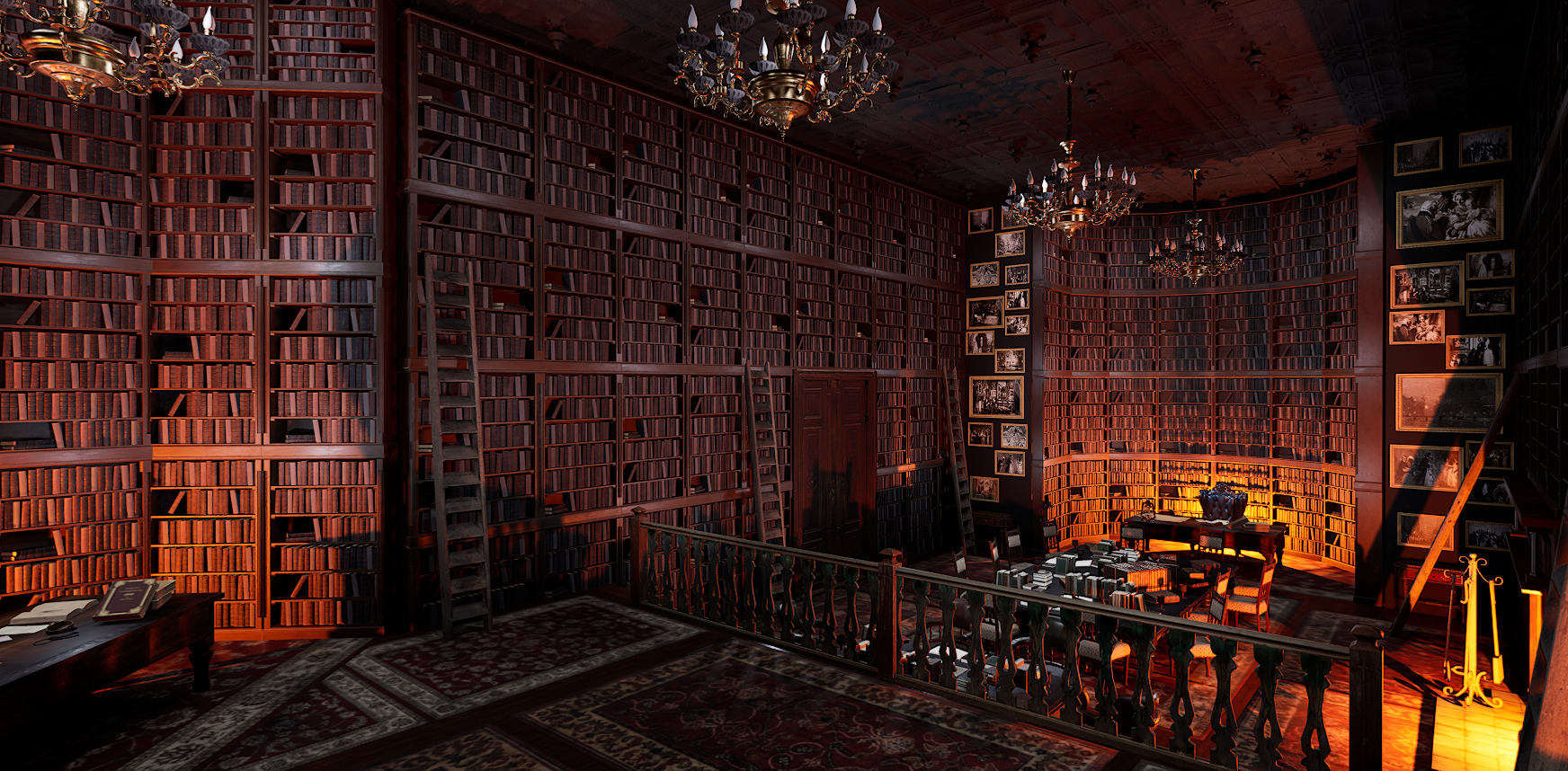 Unique Style Gothic and Victorian Library and Athenaeum 3D model_6