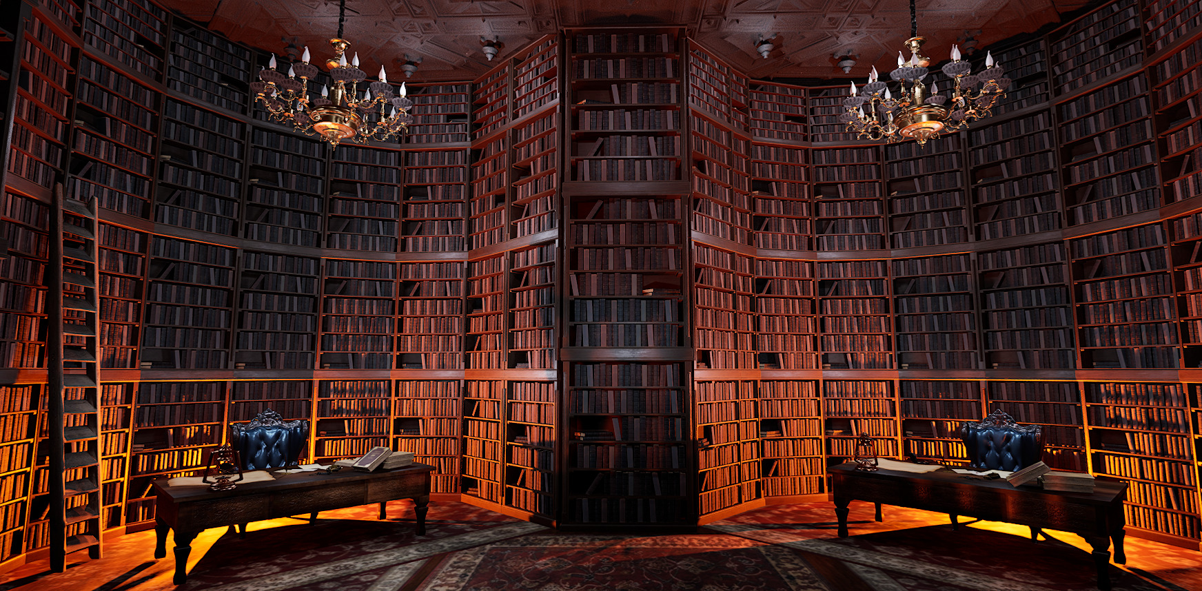 Unique Style Gothic and Victorian Library and Athenaeum 3D model_2