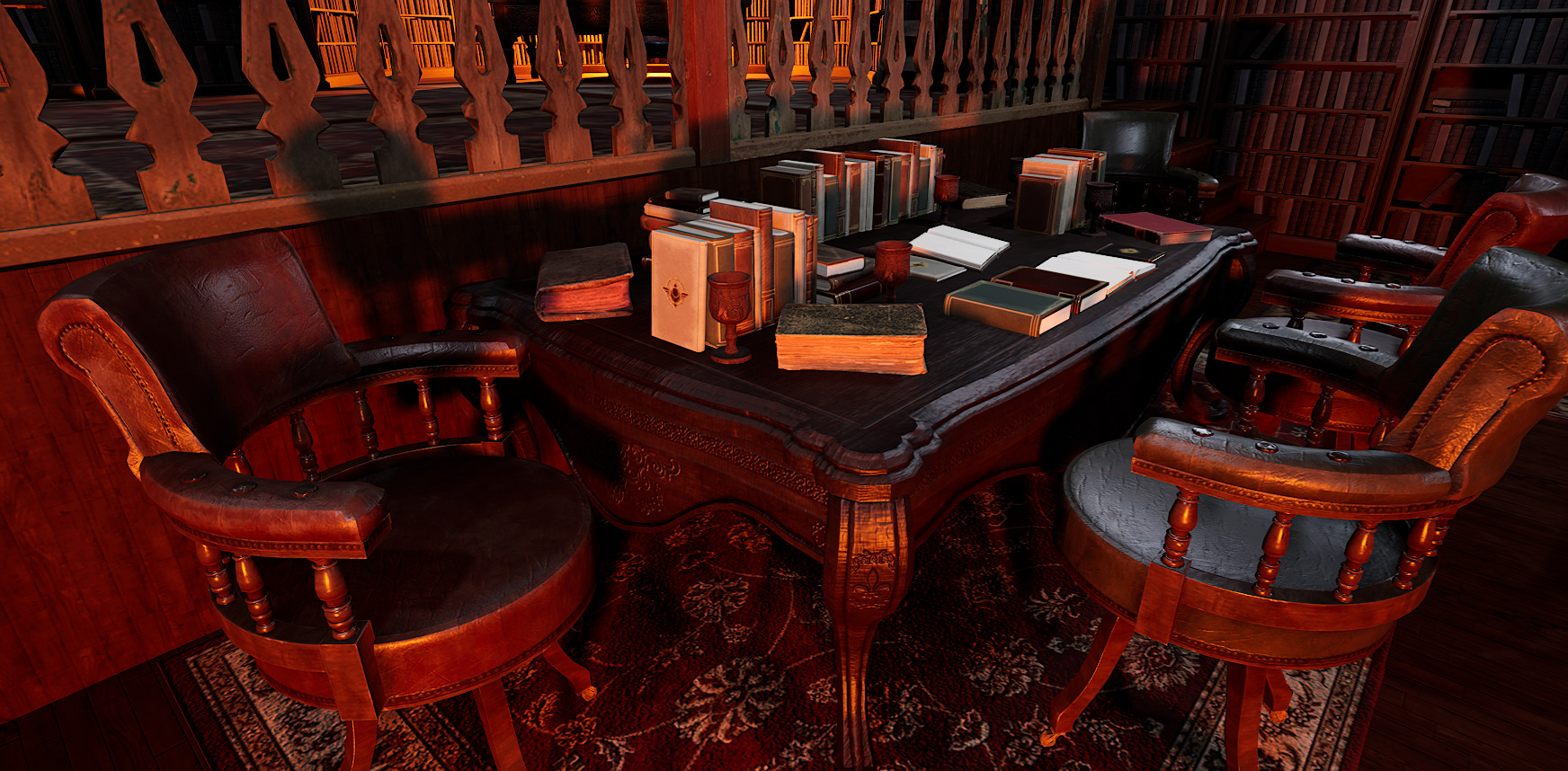 Unique Style Gothic and Victorian Library and Athenaeum 3D model_11