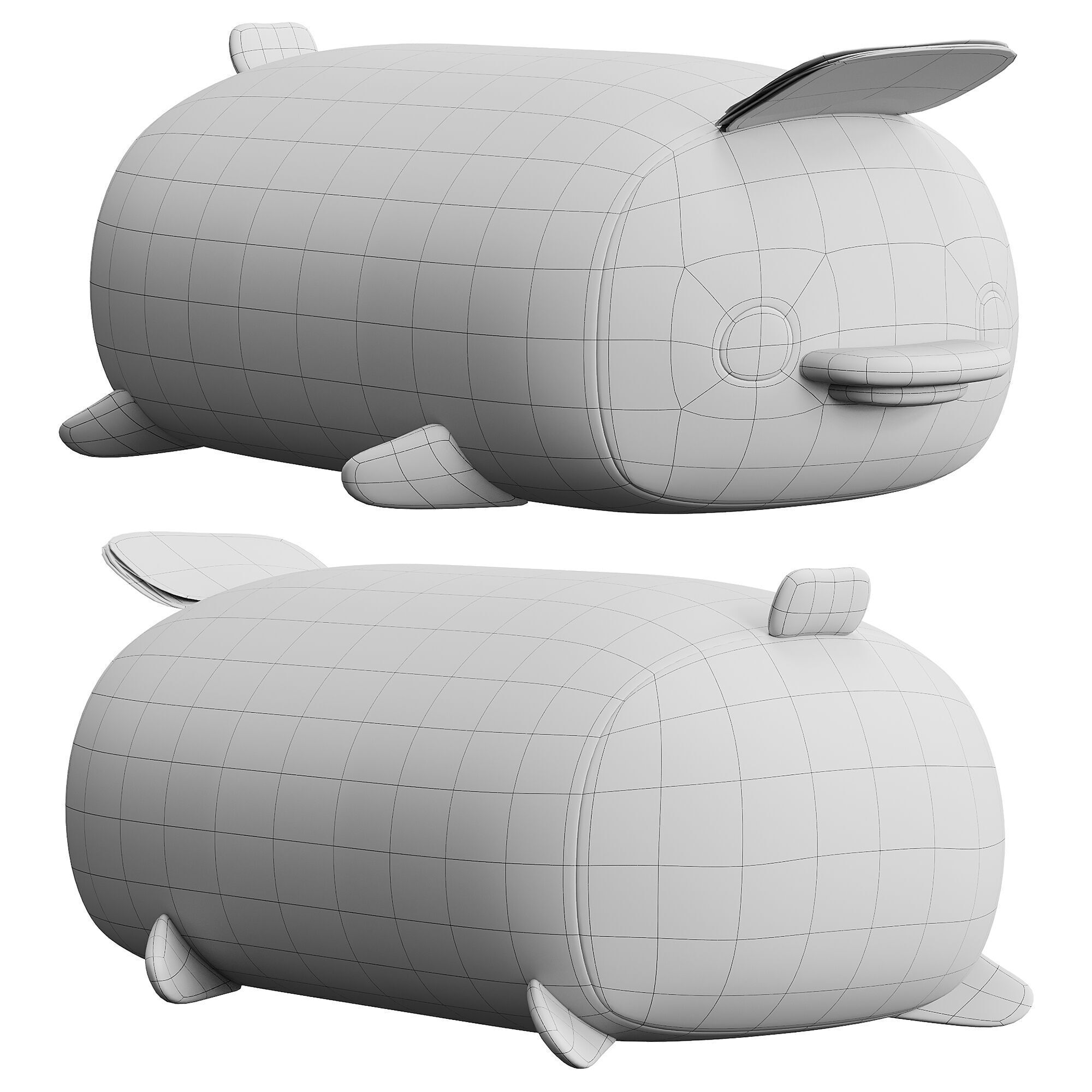 Jumbo Squishy Duck Plush 3D model_4