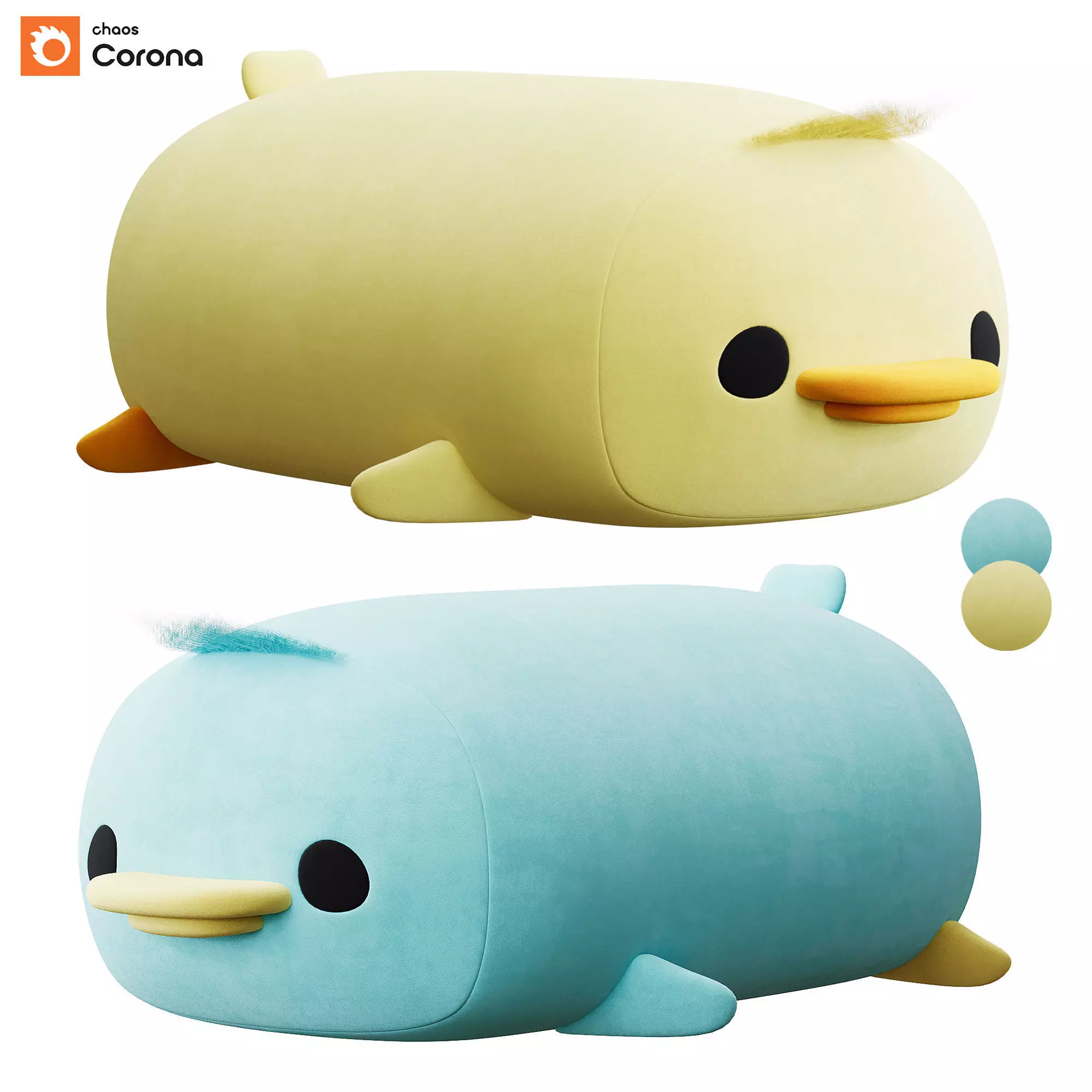 Jumbo Squishy Duck Plush 3D model_0