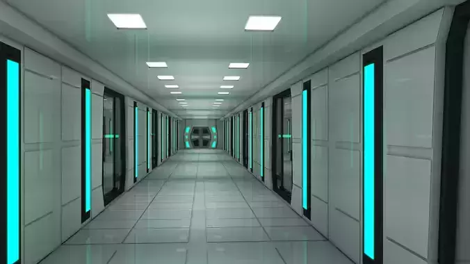 Sci Fi Prison Corridor Interior