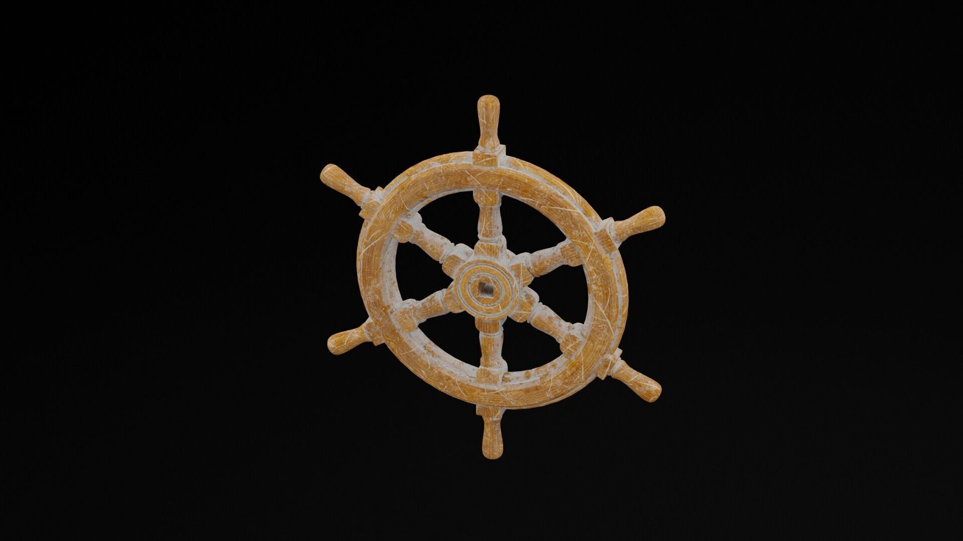 Ship Steering Wheel Low-poly 3D model_2