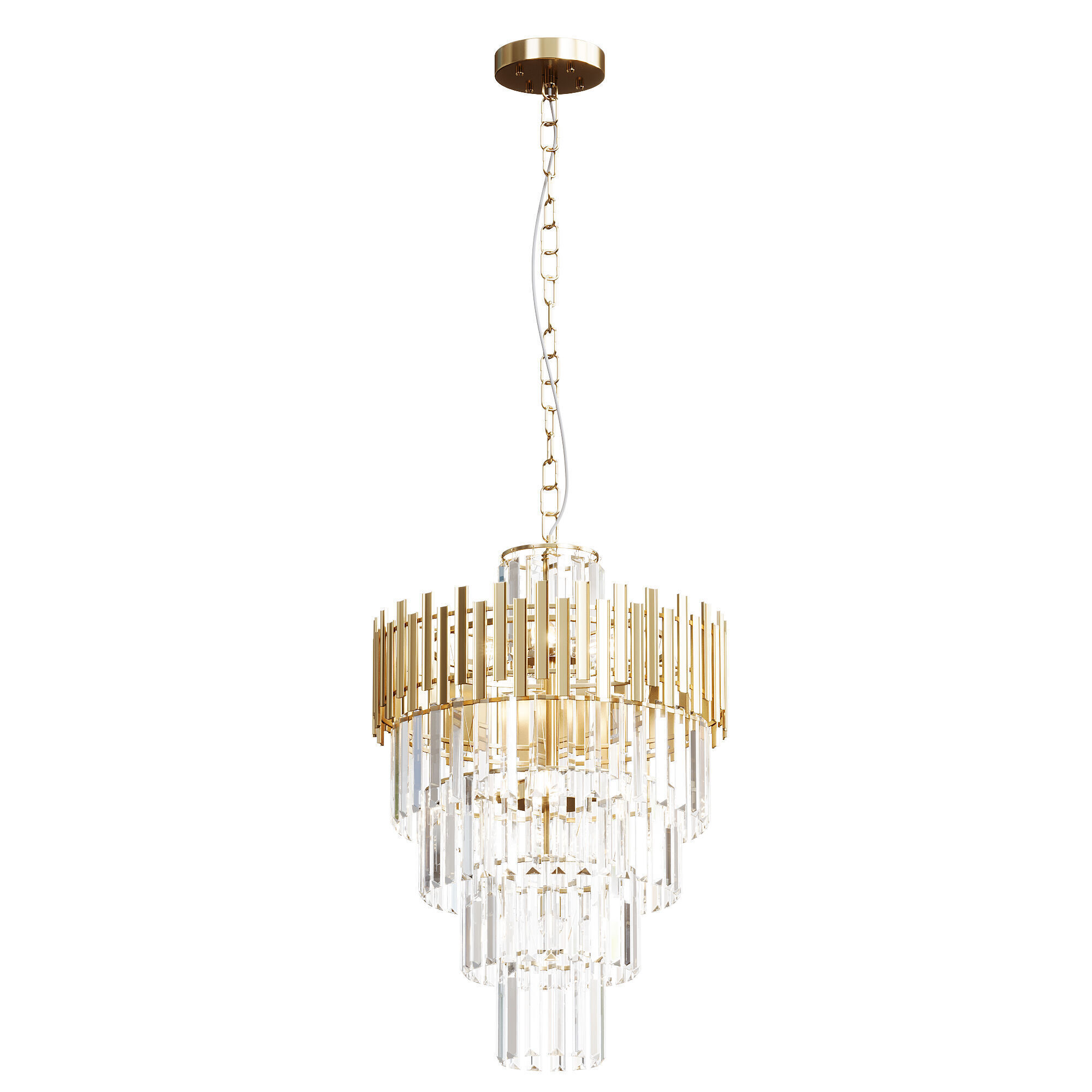Tierizo Modern Tapered Tiered Crystal Chandelier 3D model_1