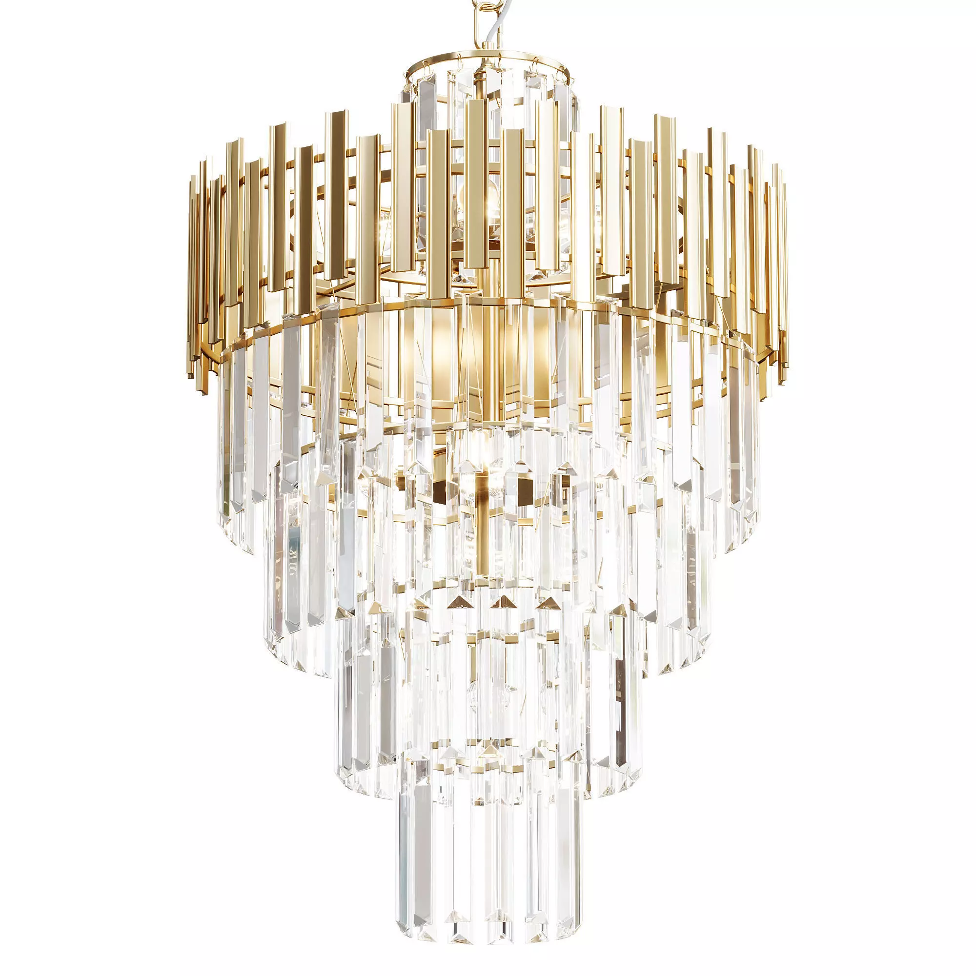 Tierizo Modern Tapered Tiered Crystal Chandelier 3D model_0