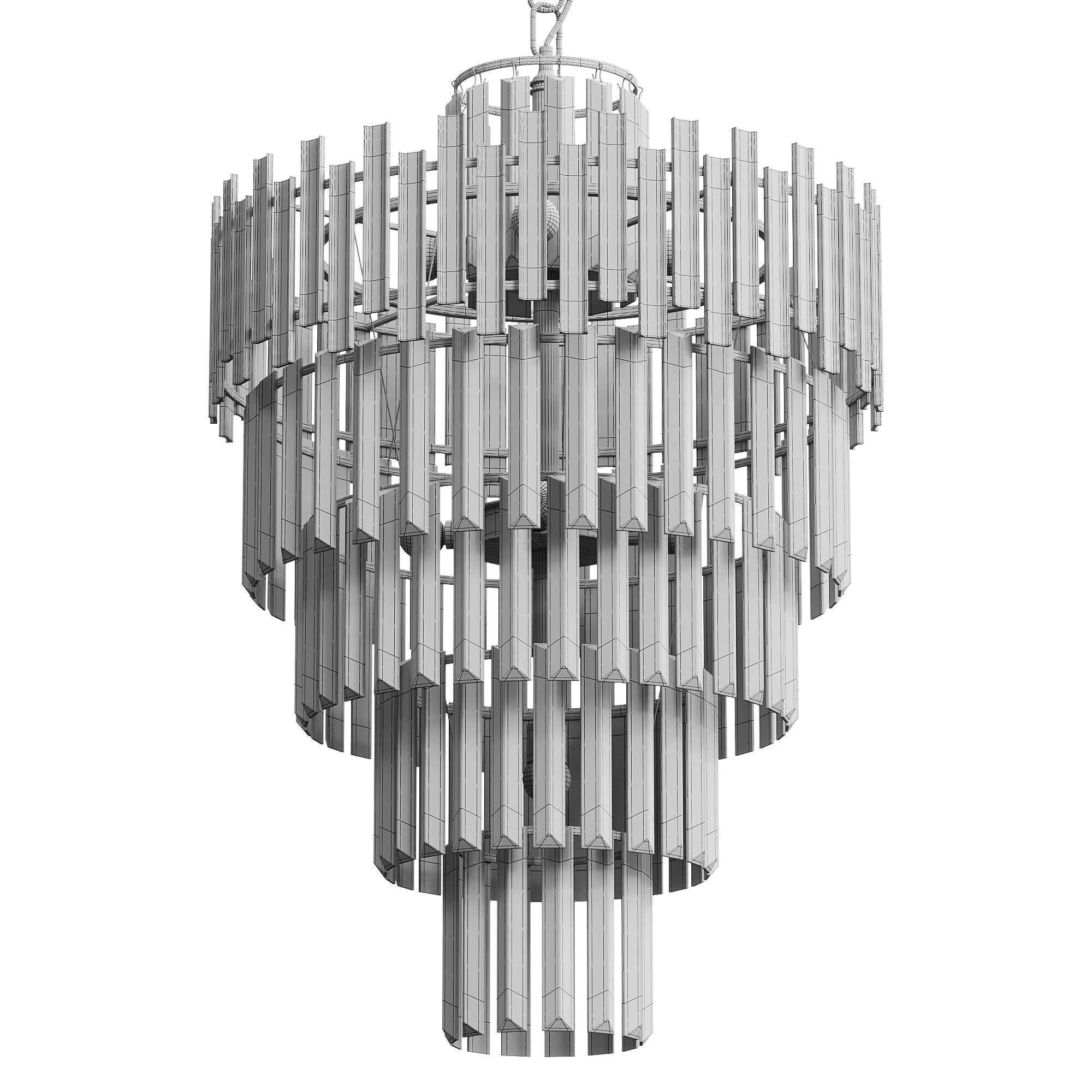 Tierizo Modern Tapered Tiered Crystal Chandelier 3D model_2