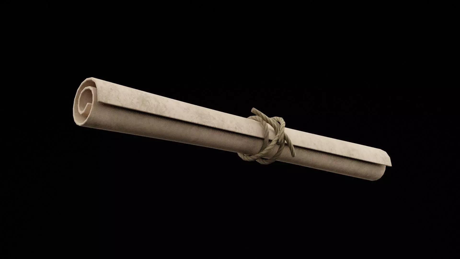 Ancient Rolled Scroll Low-poly 3D model