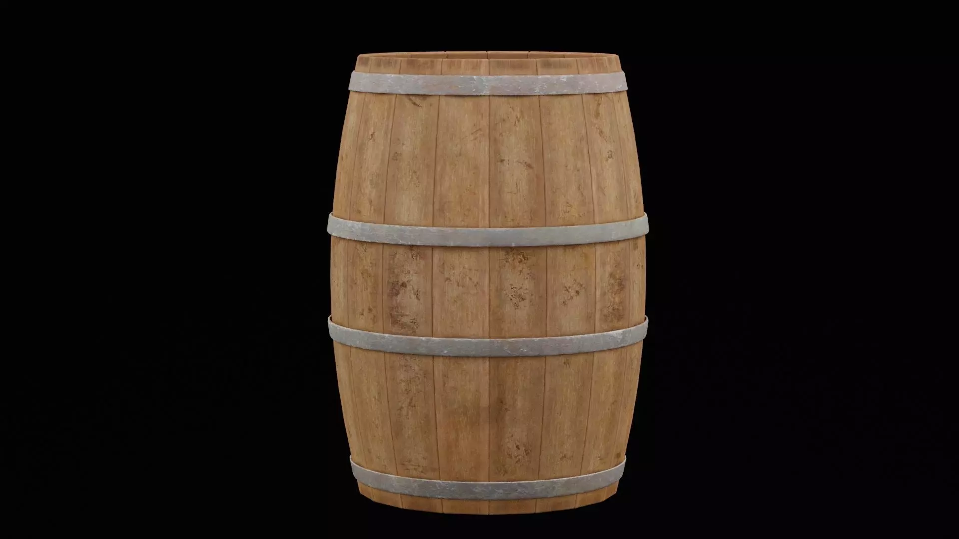 Wooden Rum Barrel Low-poly 3D model_0