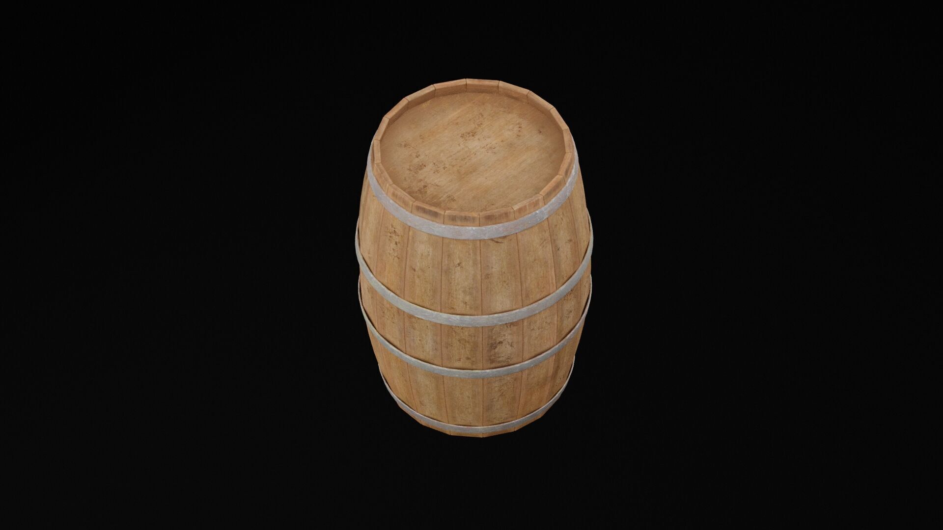 Wooden Rum Barrel Low-poly 3D model_4