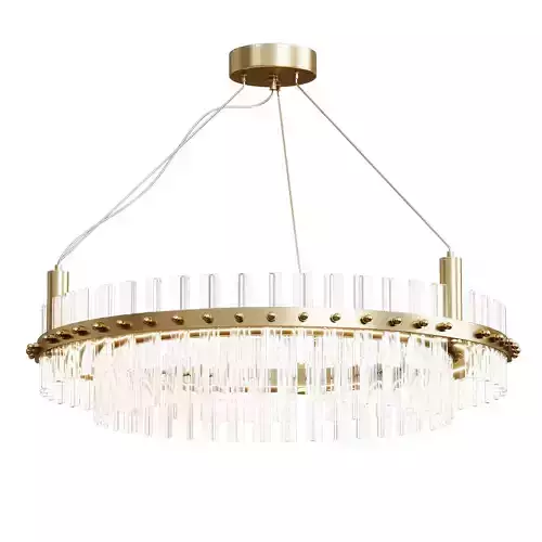 Contemporary Glass Living Room Chandelier in Brass