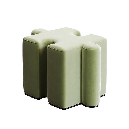 Pouf soft childrens square puzzle 3D model 2