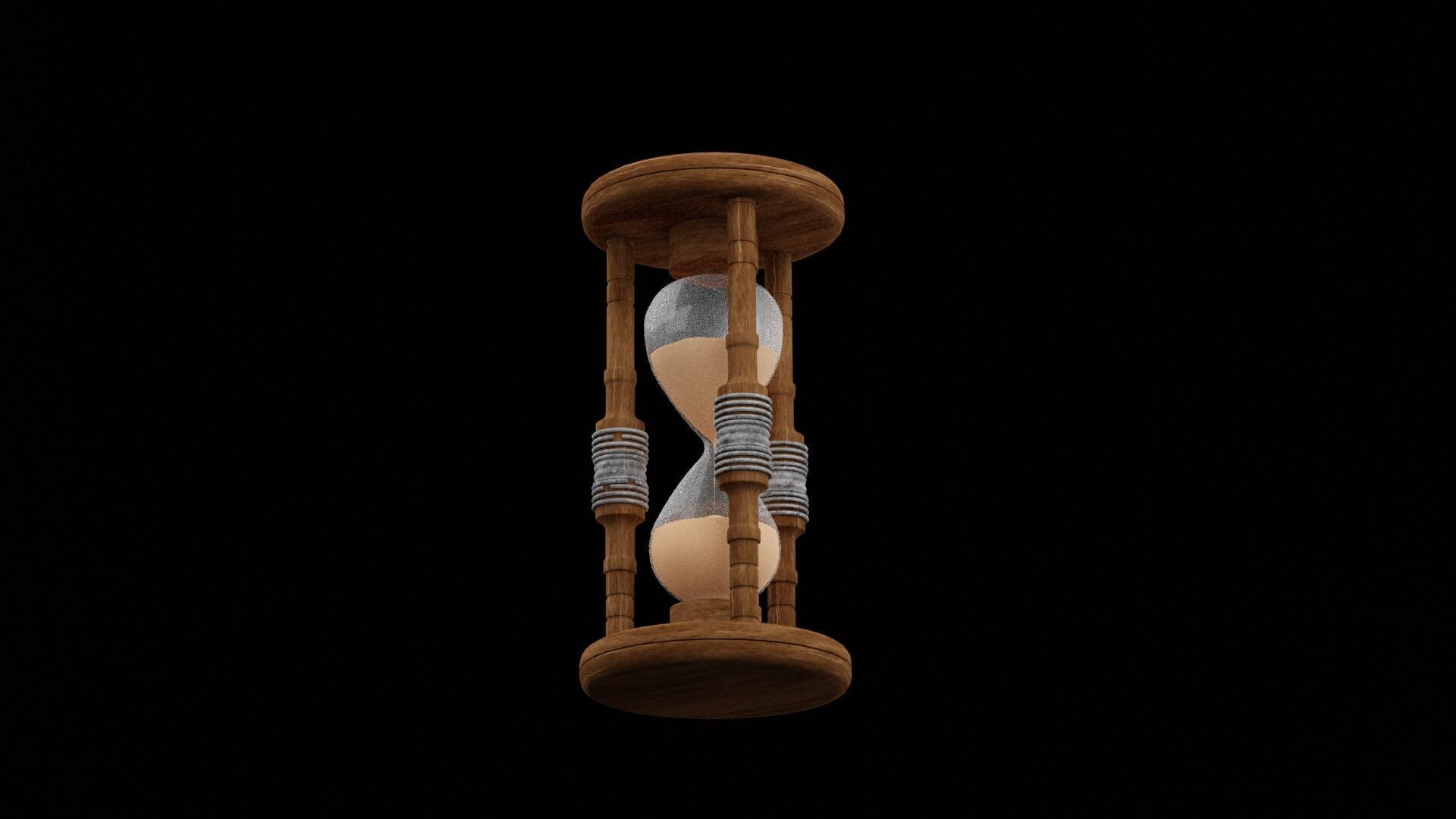 Antique Hourglass 3D model_3
