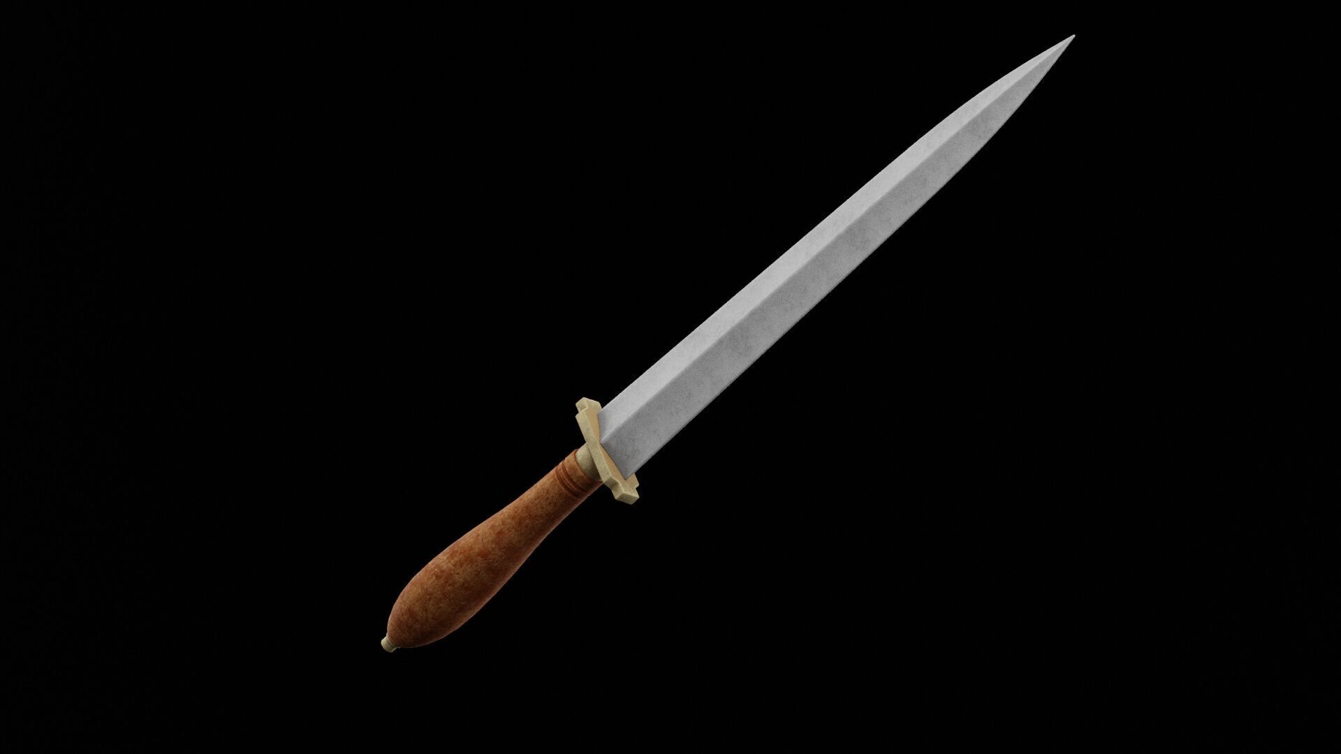 Dagger Weapon Low-poly 3D model_3
