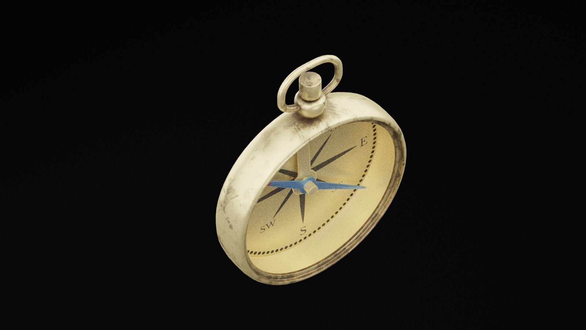 Navigational Compass Low-poly 3D model_4