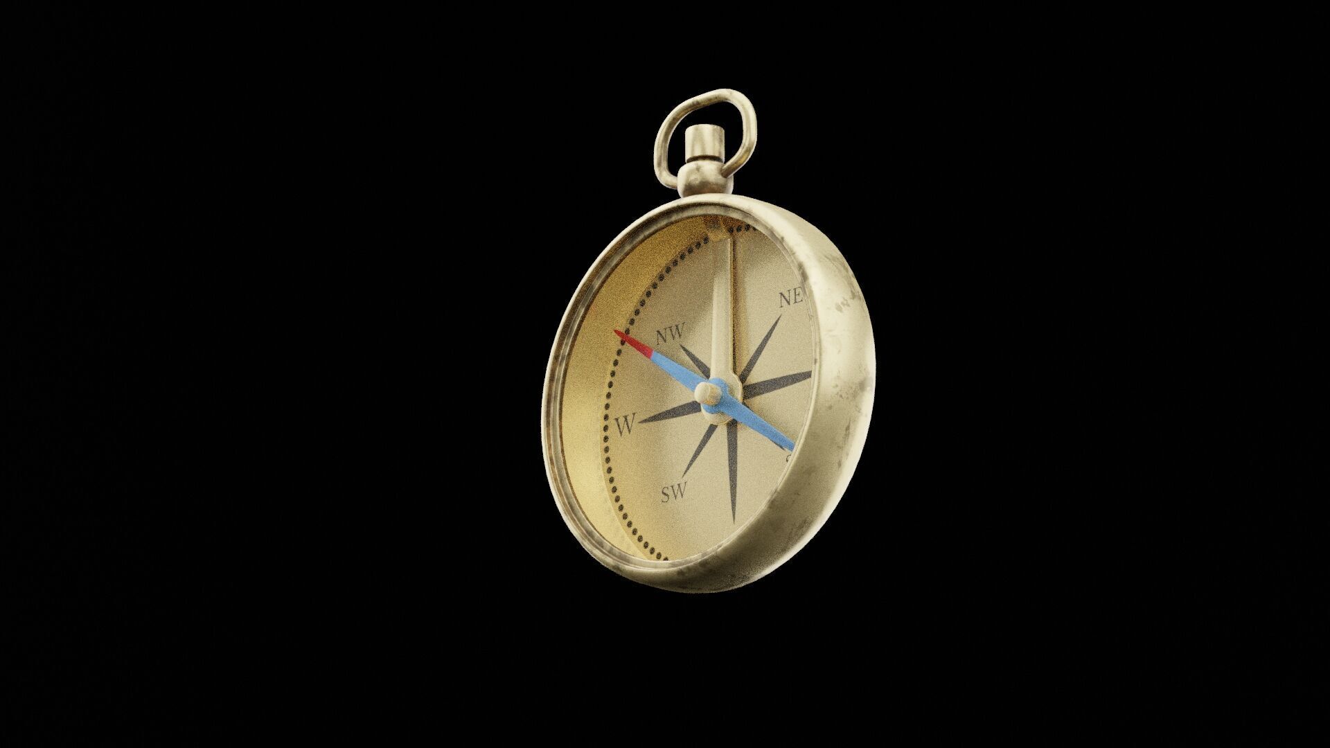Navigational Compass Low-poly 3D model_3