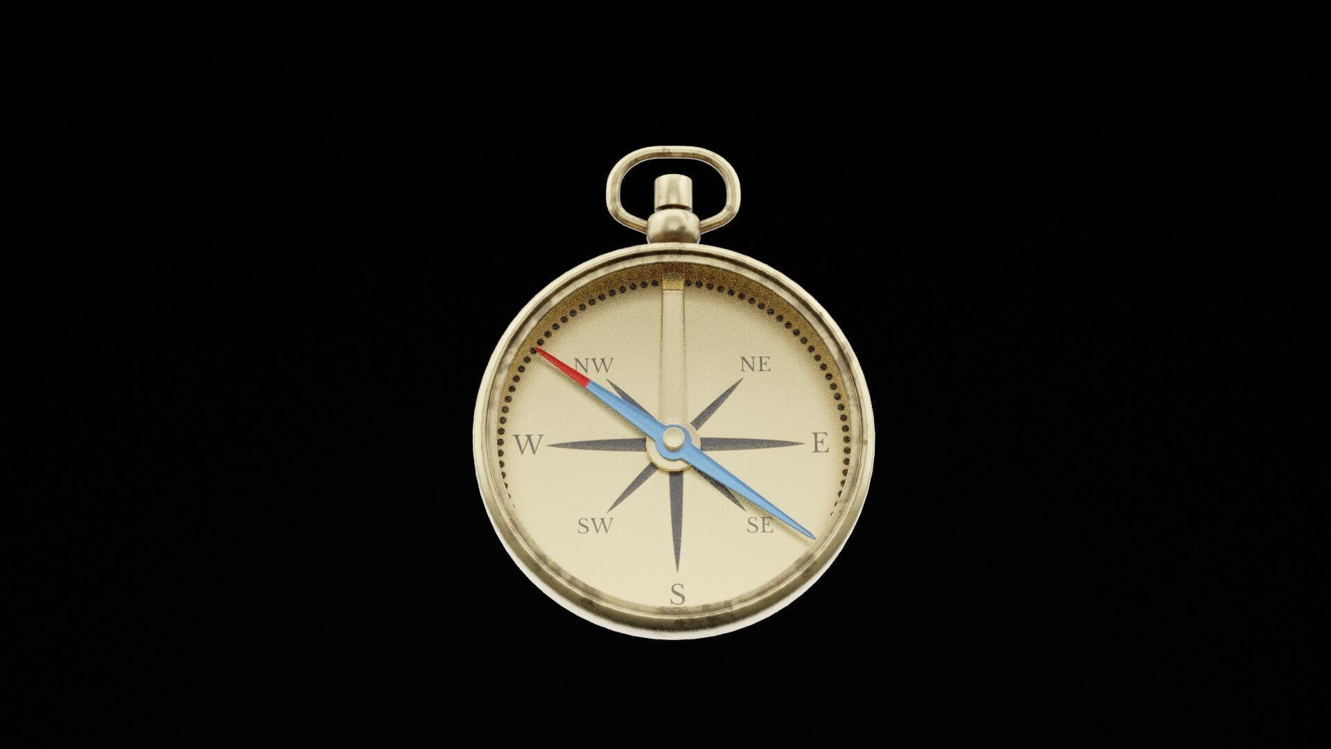 Navigational Compass Low-poly 3D model_6