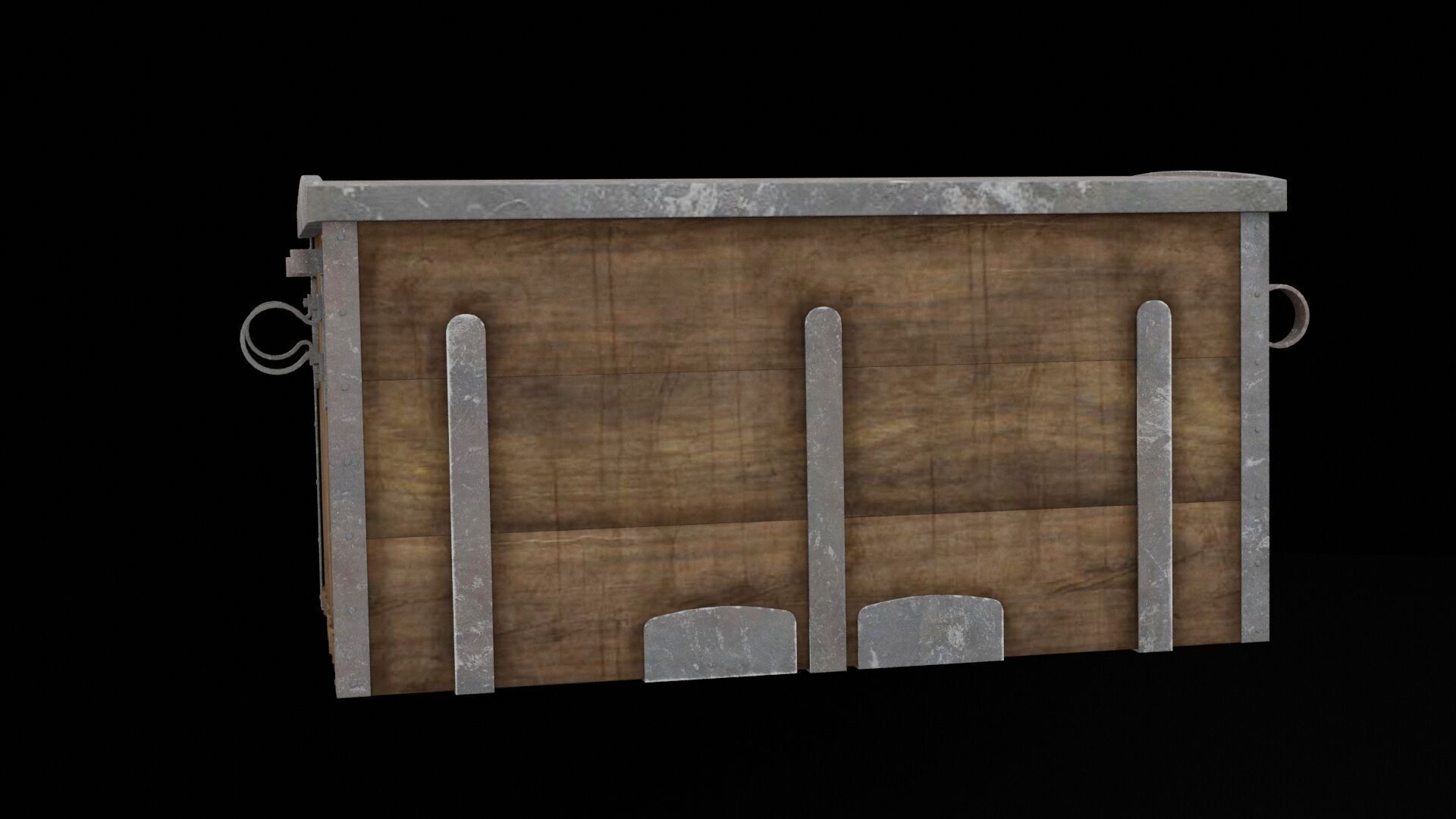 Cannon Ball Large Chest Low-poly 3D model_5