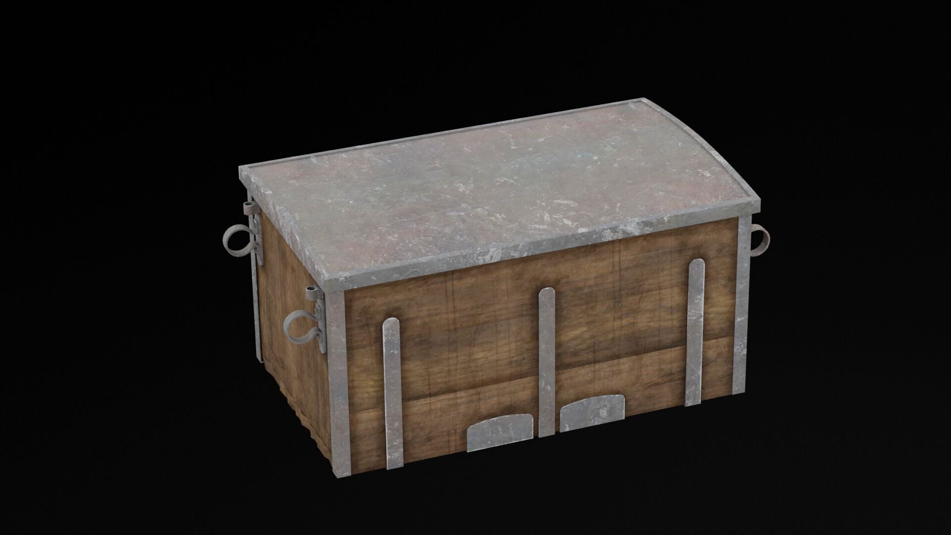 Cannon Ball Large Chest Low-poly 3D model_2