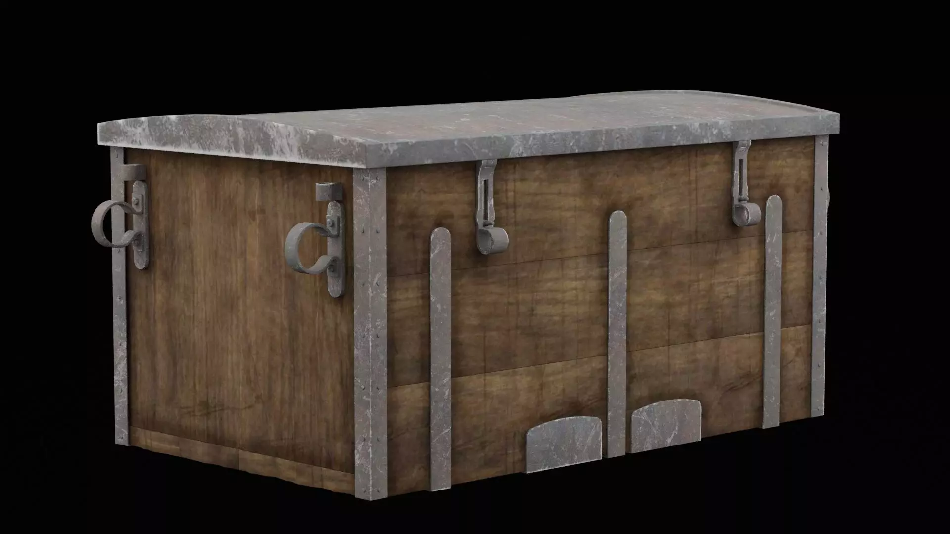 Cannon Ball Large Chest Low-poly 3D model_0