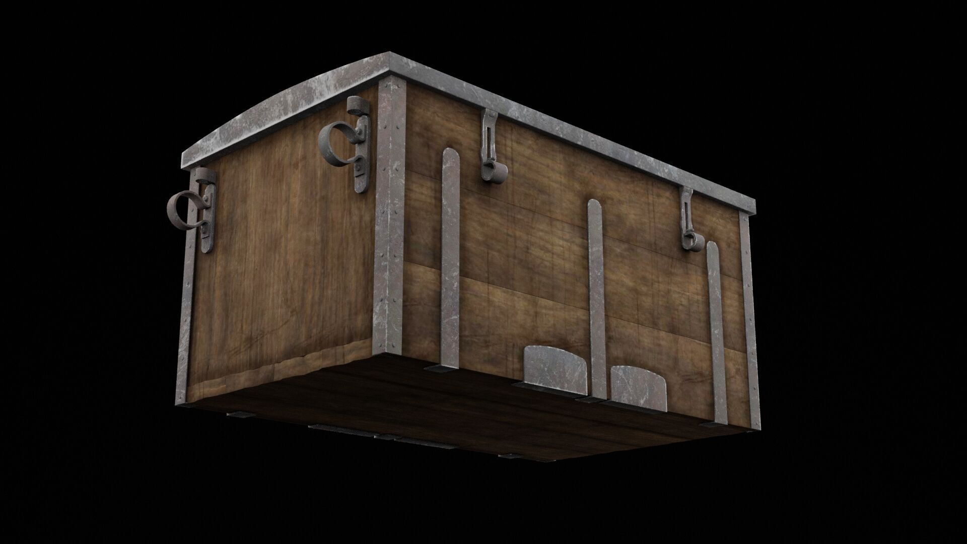 Cannon Ball Large Chest Low-poly 3D model_6