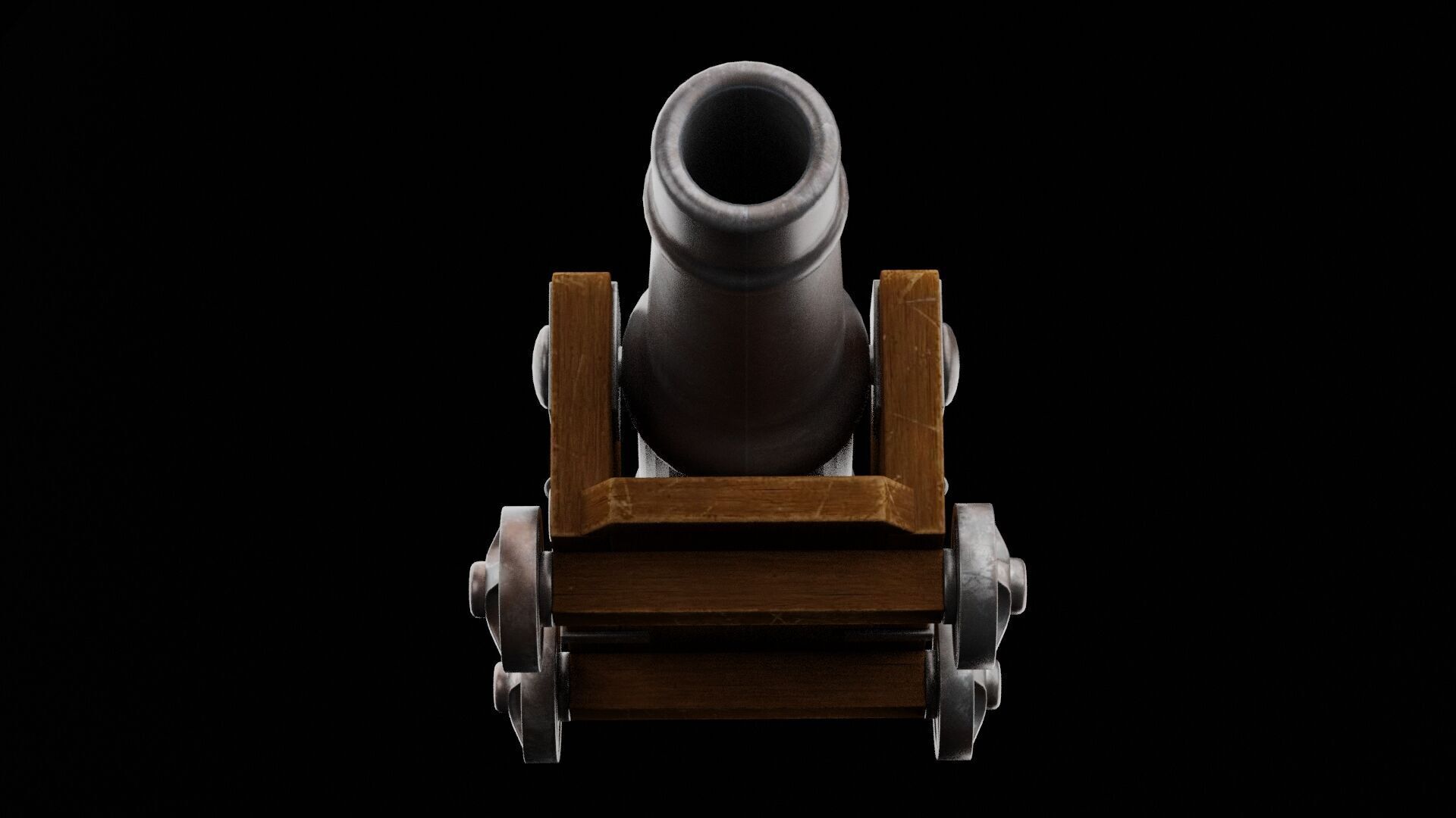 Pirate Cannon Low-poly 3D model_3