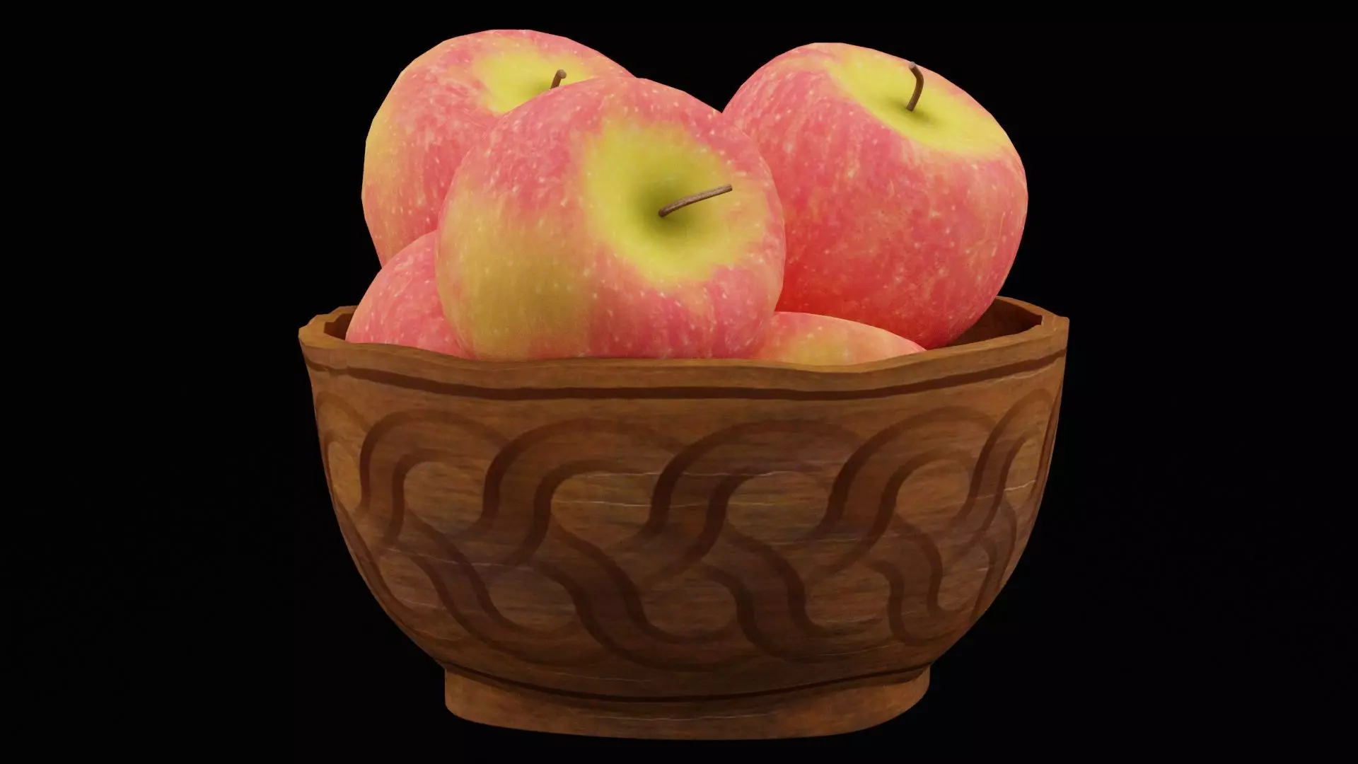 Bowl of Apples Low-poly 3D model_0
