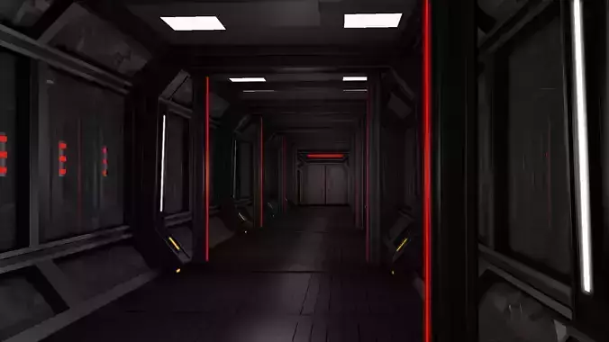 Sci fi spaceship Corridor