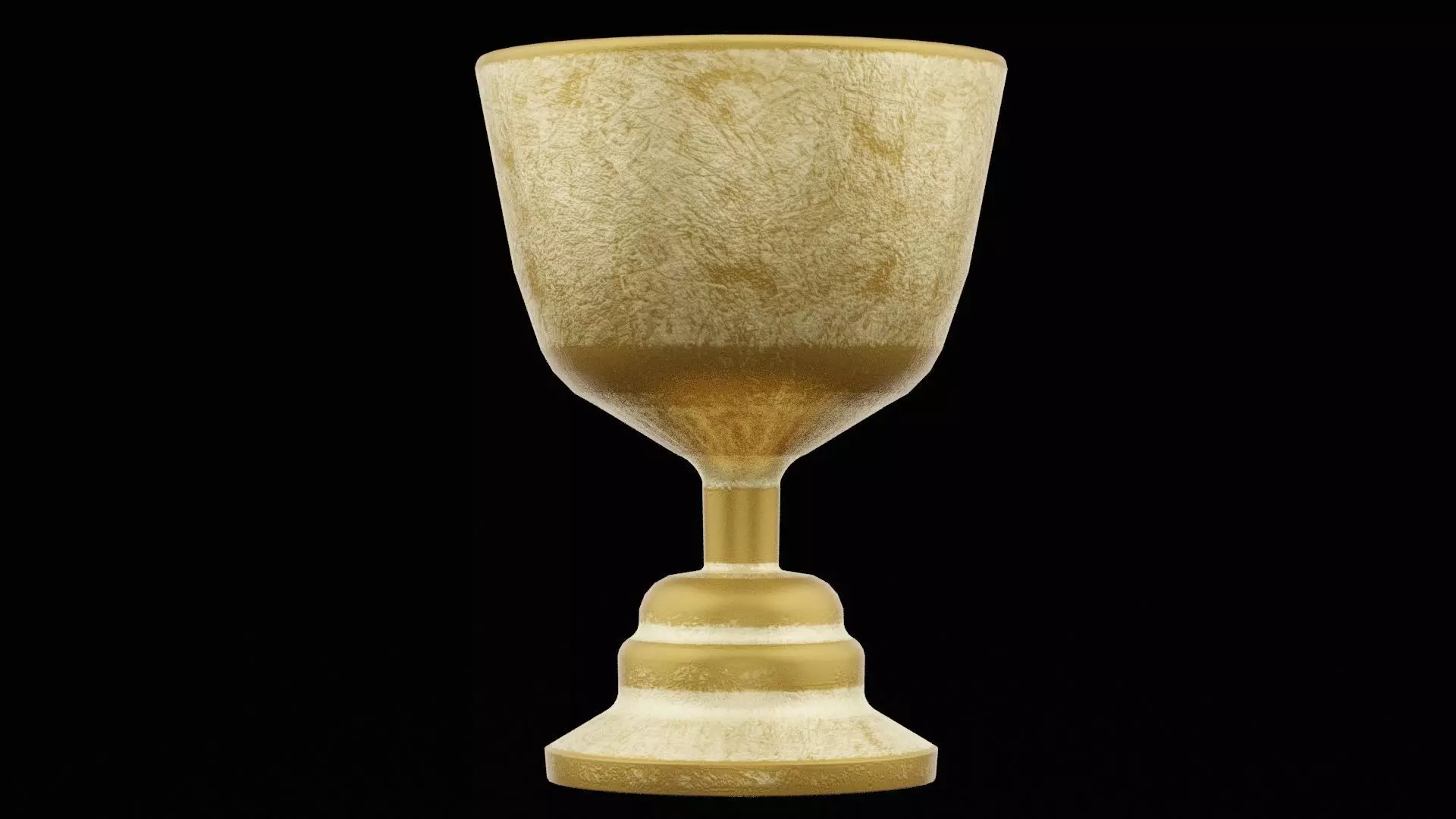 Golden Chalice Low-poly 3D model_0