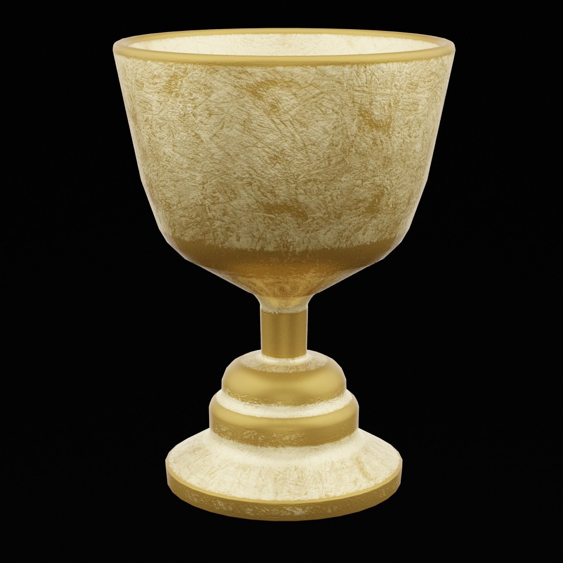 Golden Chalice Low-poly 3D model_6