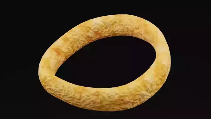 Fried Onion Ring Low-poly 3D model