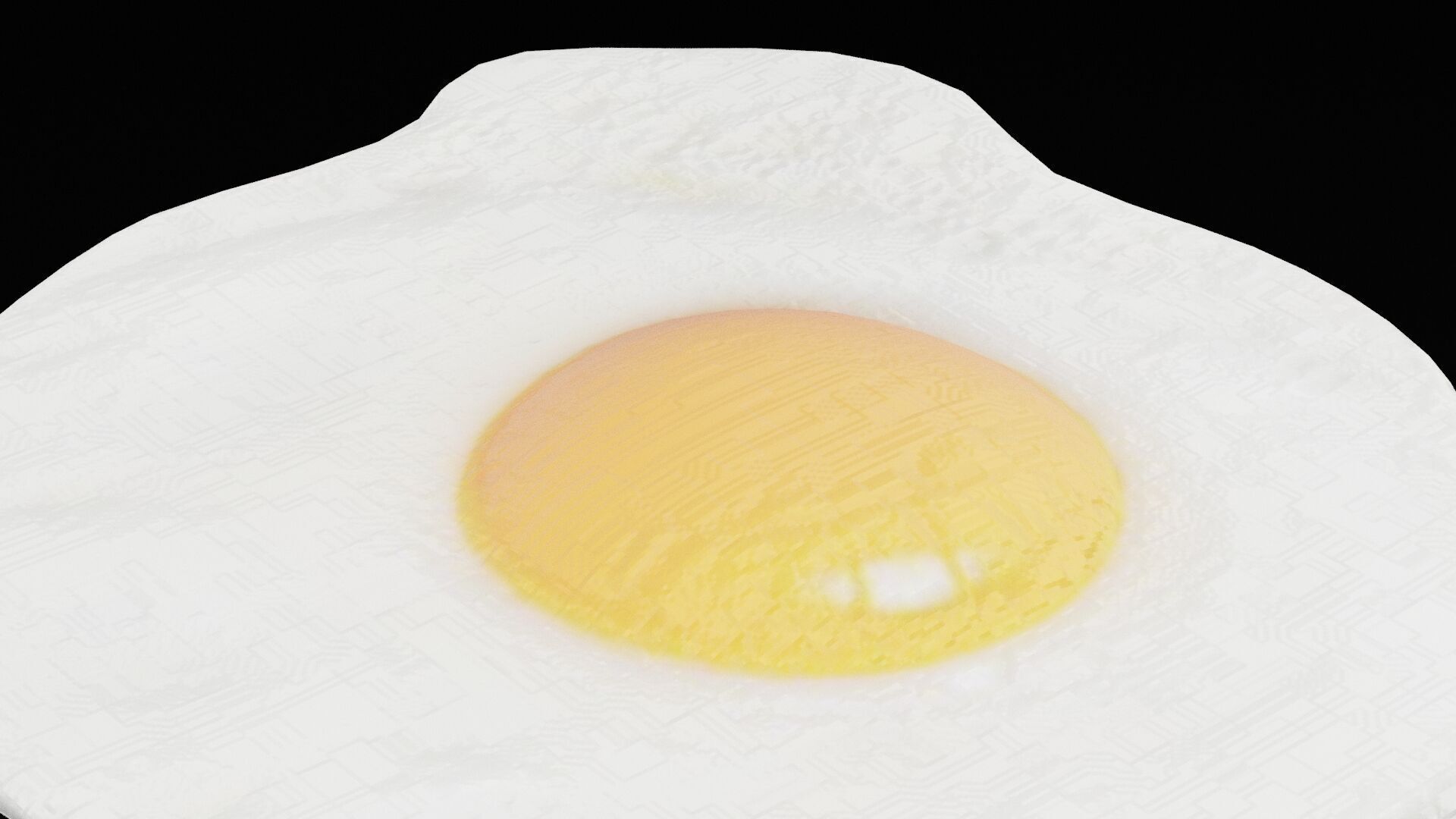 Fried Eggs Low-poly 3D model_1