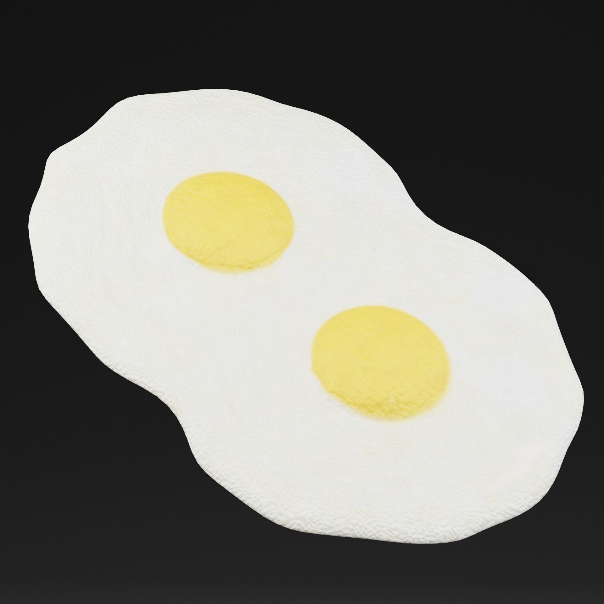 Fried Eggs Low-poly 3D model_6