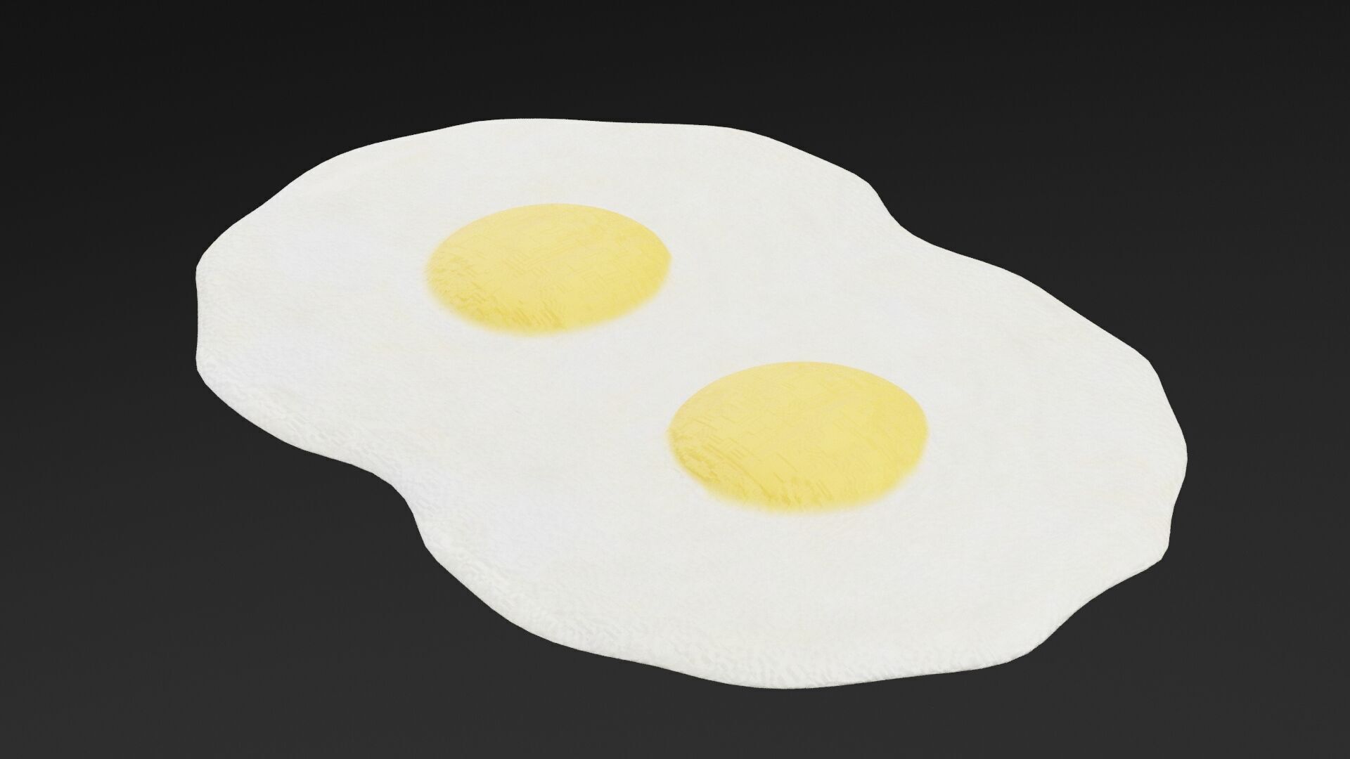 Fried Eggs Low-poly 3D model_2
