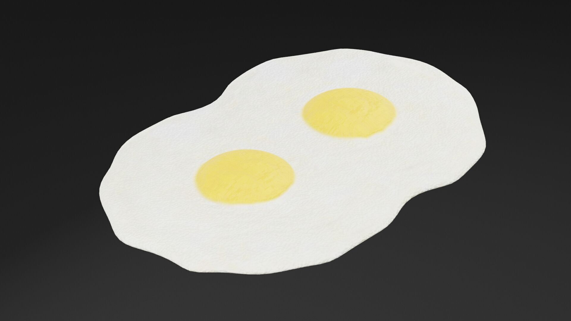 Fried Eggs Low-poly 3D model_1