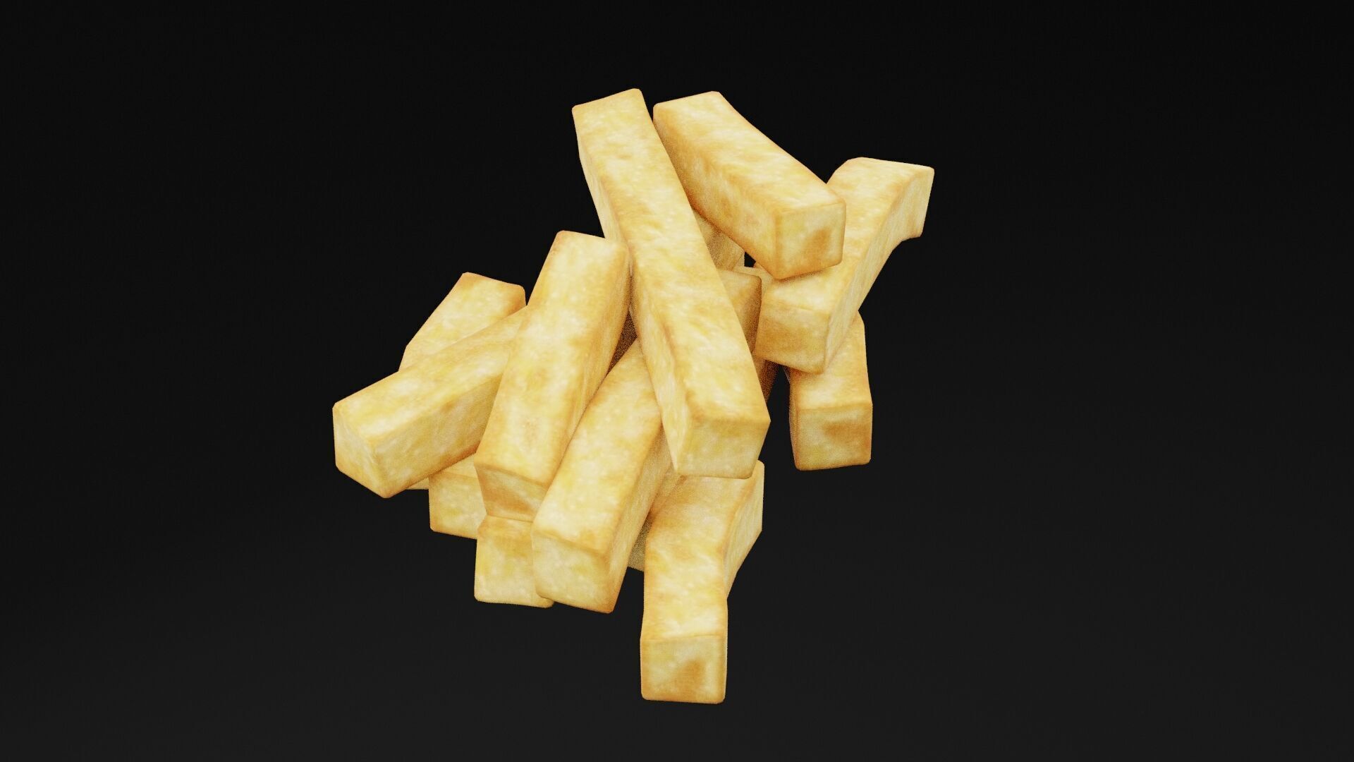 French Fries Low-poly 3D model_1